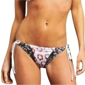 Affliction Sinful‎ Rosemary Bikini Bottom Leopard L Red/White Multicolor
